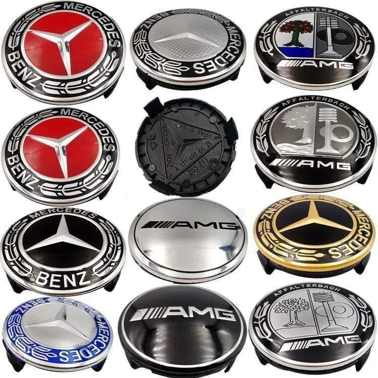 C200 E300 Hot 2026 4PCS75MM Car Hub Center Cover for Mercedes Benz AMG W203 W206 W220 W205 W211 Car Wheel Center Hub Caps Benz E