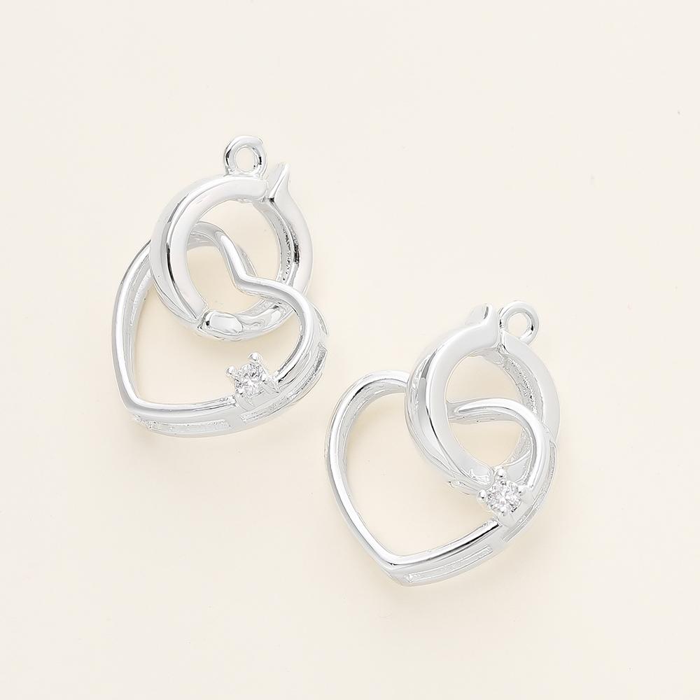 2/4pcs 14/18K Gold Color Plated Heart Bowknot Fasteners Closure Lock Connector Clasps For DIY Needlework Pearls Jewelry Making