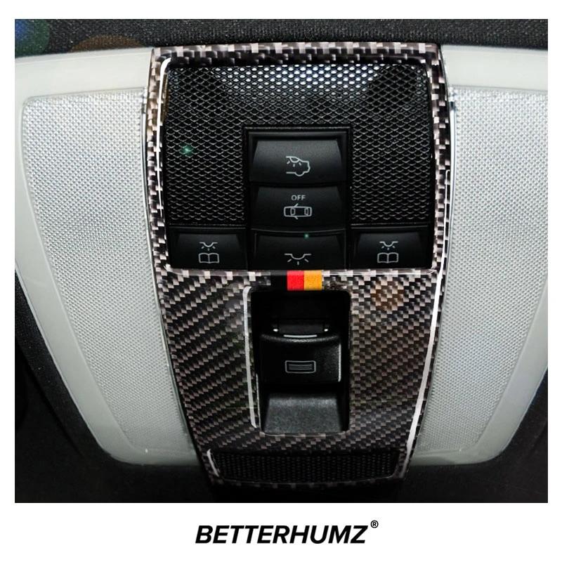 Carbon Fiber For Mercedes Benz C E Class W204 W212 Car Reading Light Control Panel Trim Frame Sticker Auto Interior