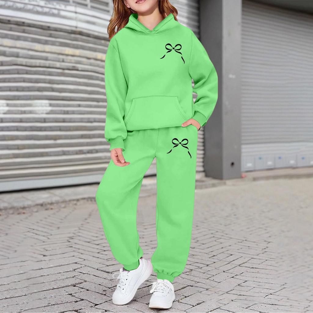 Boys Girls Sweatsuit Clothing Hooded Sweatshirt Jogging Sweatpants Tracksuits Set Fashion Outfit