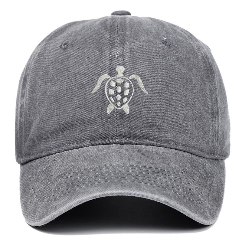 Pure Cotton Denim Flying Sea Turtle Retro Washed Baseball Cap