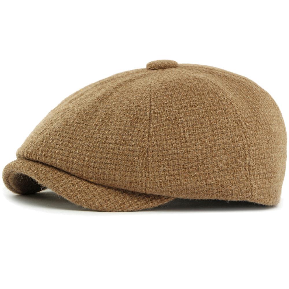 HT4888 Baskenmützen Herbst Winter Wollmischung Hüte für Männer Frauen Künstler Maler Baskenmütze Männlich Weiblich Flache Kappe Schirmmütze Achteckige Baskenmützen