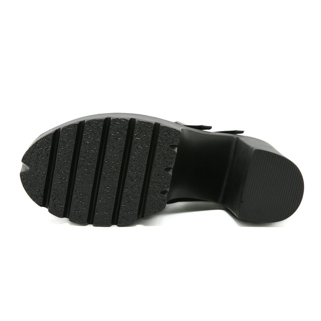 Fashion Women Block Heels for Halloween Fashion Buckle Strap Dress Pumps Platform Mary Jane Shoes Stylish Back Zipper