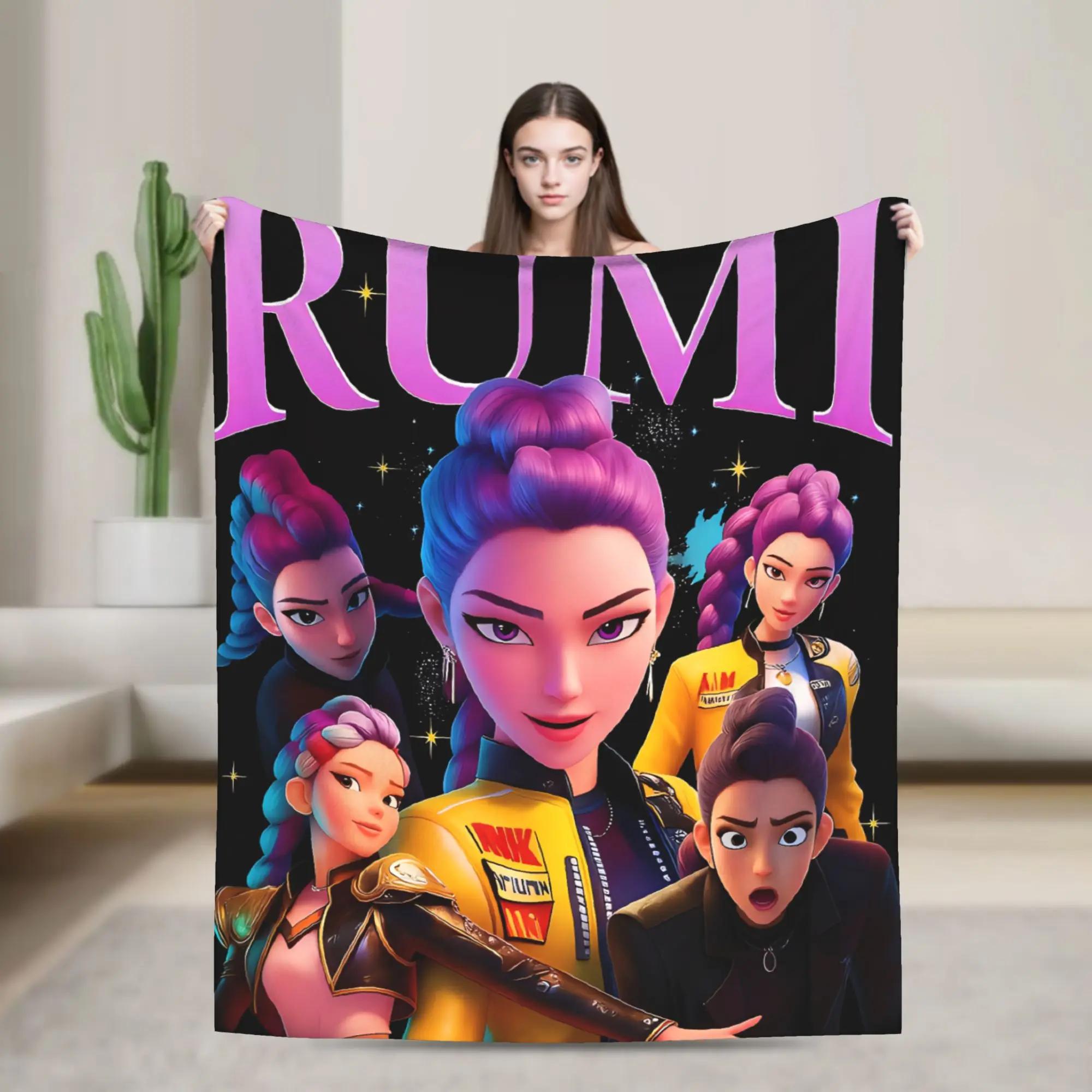 

Cozy KPop Demon Hunters Throw Blanket Soft Warm Fluffy Perfect for Living Room Bedspread Winter Child 40x50in