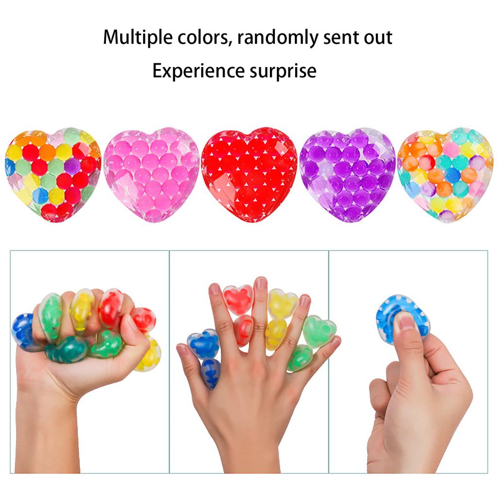Colorful Valentine'S Day Love Bead Pinch, Tpr Stress Relieving Water Bead Toy, Valentine'S Day Gift Decoration
