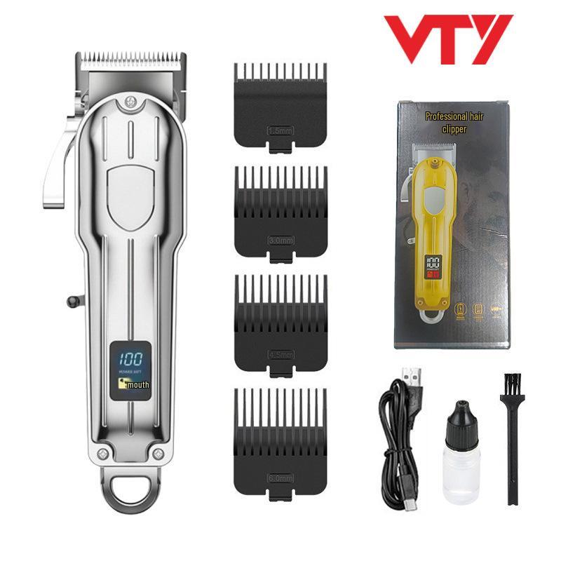 Electric Hair Clipper with Steel Blades & Digital Display – Rechargeable 808 Model for Cross-Border Salon & Home Use