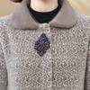 New Mother's Imitation Mink Velvet Sweater Coat Thick Middle Aged Elderly Women's Knitted Cardigan Short Woolen Jacket Outwear