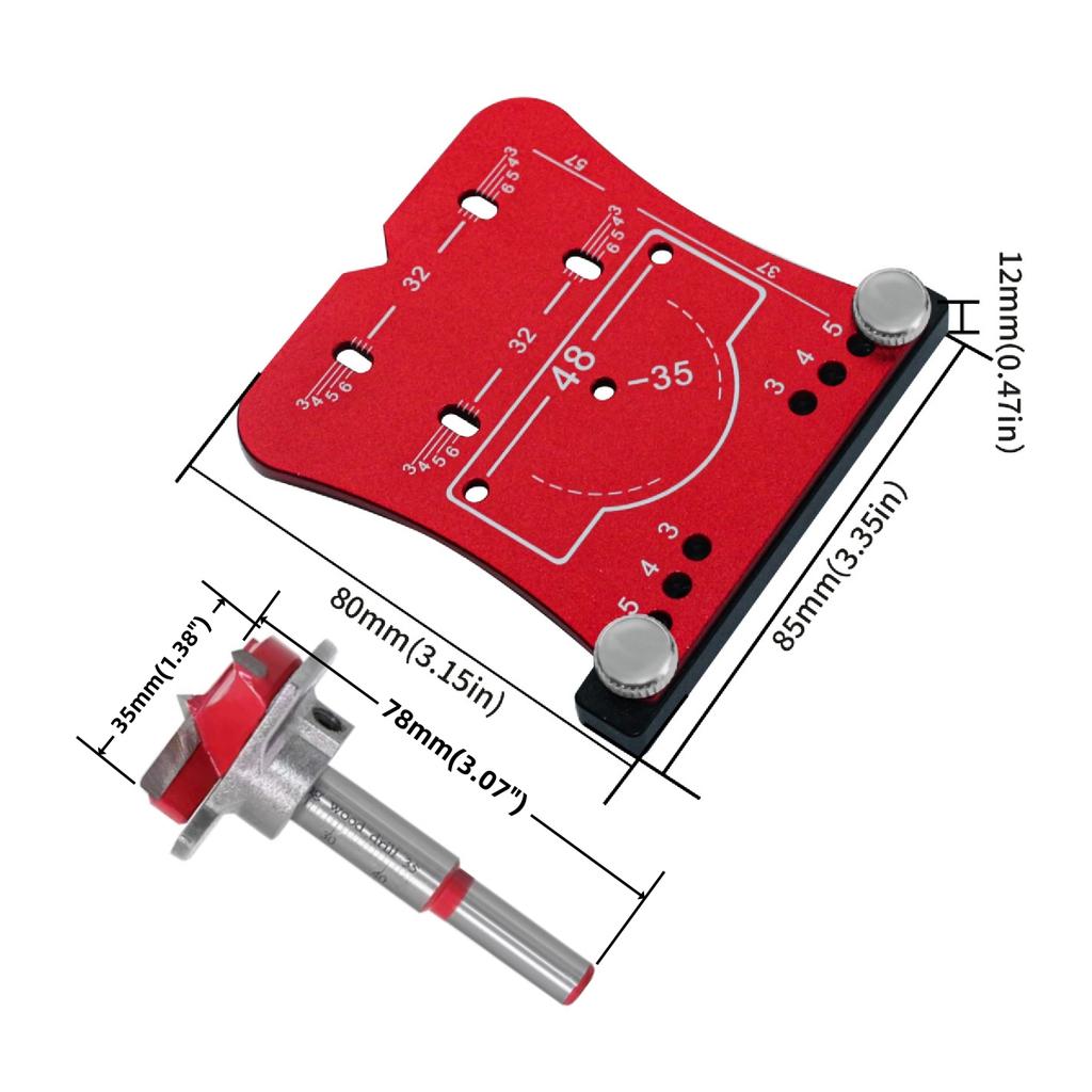 35mm Woodworking Hinge Hole Opener Punch Tool,Punch Locator And Limiting Frame,Quick And Precise Drilling And Mounting Of Hinges
