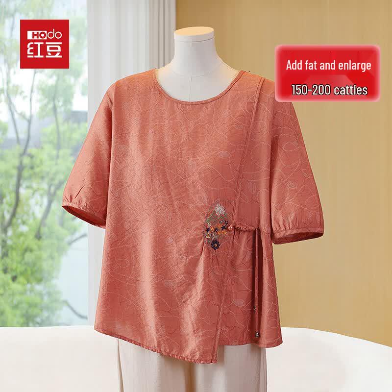 Hodo Plus Size New Chinese Style Short Sleeve T-Shirt for Women 6XL