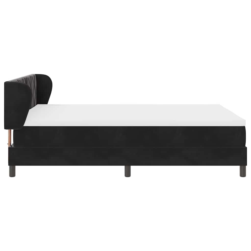 Boxspring Bed with Headboard Black 160 X 200 Cm Velvet