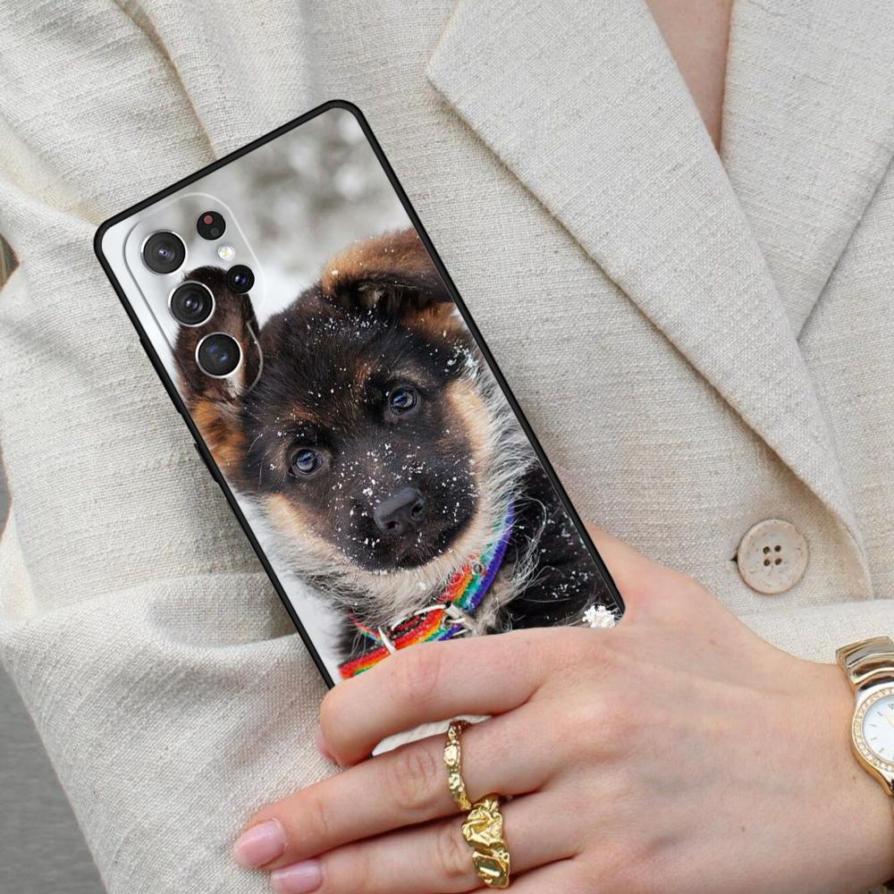 German Shepherd Dog Cartoon Cell Phone Case for Samsung Galaxy S26 Ultra S25 S24 S23 S22 S21 S20 Note10 Cover