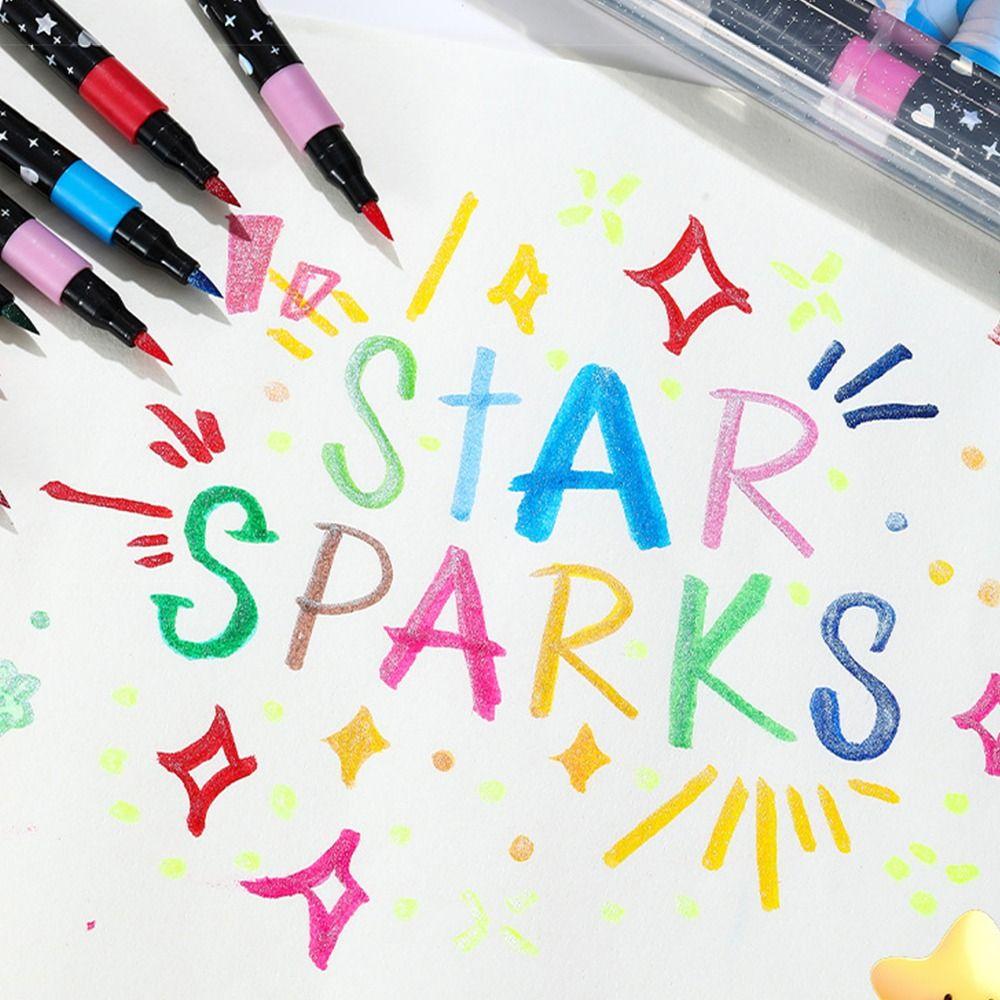 Glitzerfarbiger Markerstift Weiche Spitze Leuchtstift Dekorative Textmarker Kunstbedarf