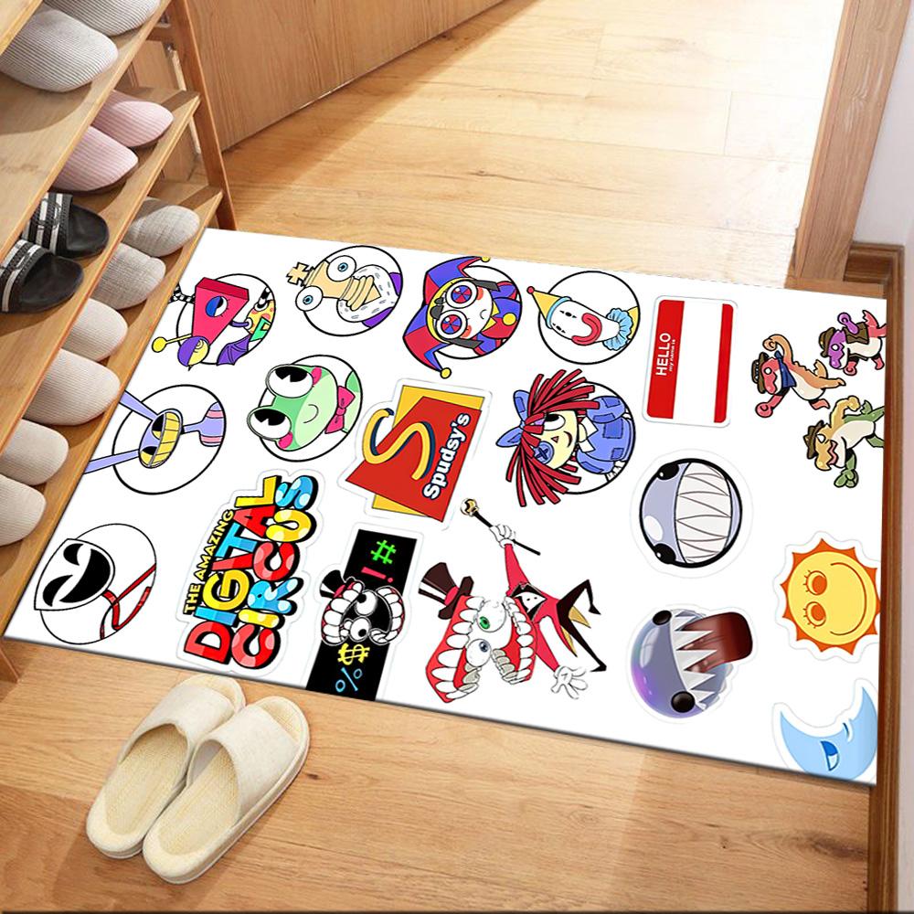 Digital Circus Floor Mat Design For Dormitory Hallway Game Room Playrooms Antislip Carpet Decorate Offices Gift For Festivals