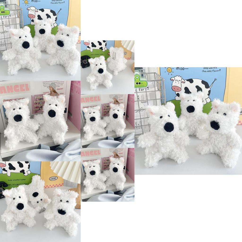 Adorable White Plush Westie Dog Keychain Soft And Cuddly Stuffed Animal Gift