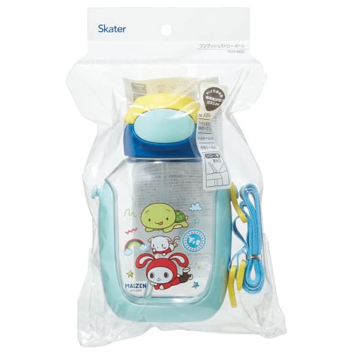 Skater Water Bottle with Straw, 530ml, Maizen Sisters Straw Water Bottle, One-Push Operation, for Girls, PDSH6DX-A
