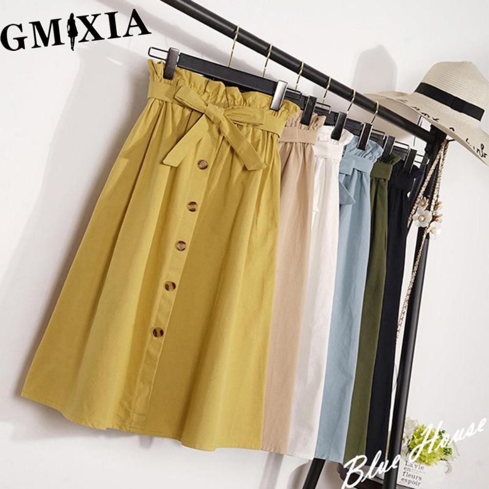 

GMXIA Women s Fashion Casual Summer Spring Leisure Skirt one size білий