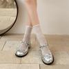 French Silver Small Man Light Mouth Thick High Heel Single Shoes Women's 2025 New Summer Skirt JK Mary Jane Shoes
