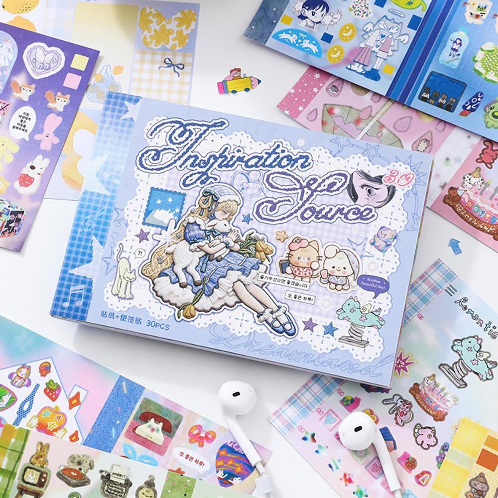 M5 Sticker Material Pack Korean Ins Style High Beauty DIY Handmade Book Stickers Decorative Handmade Book