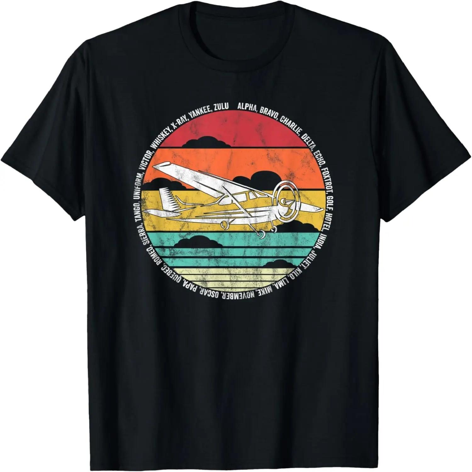 Pilot Phonetic Alphabet Vintage Retro C172 Airplane T-Shirt XXXXL