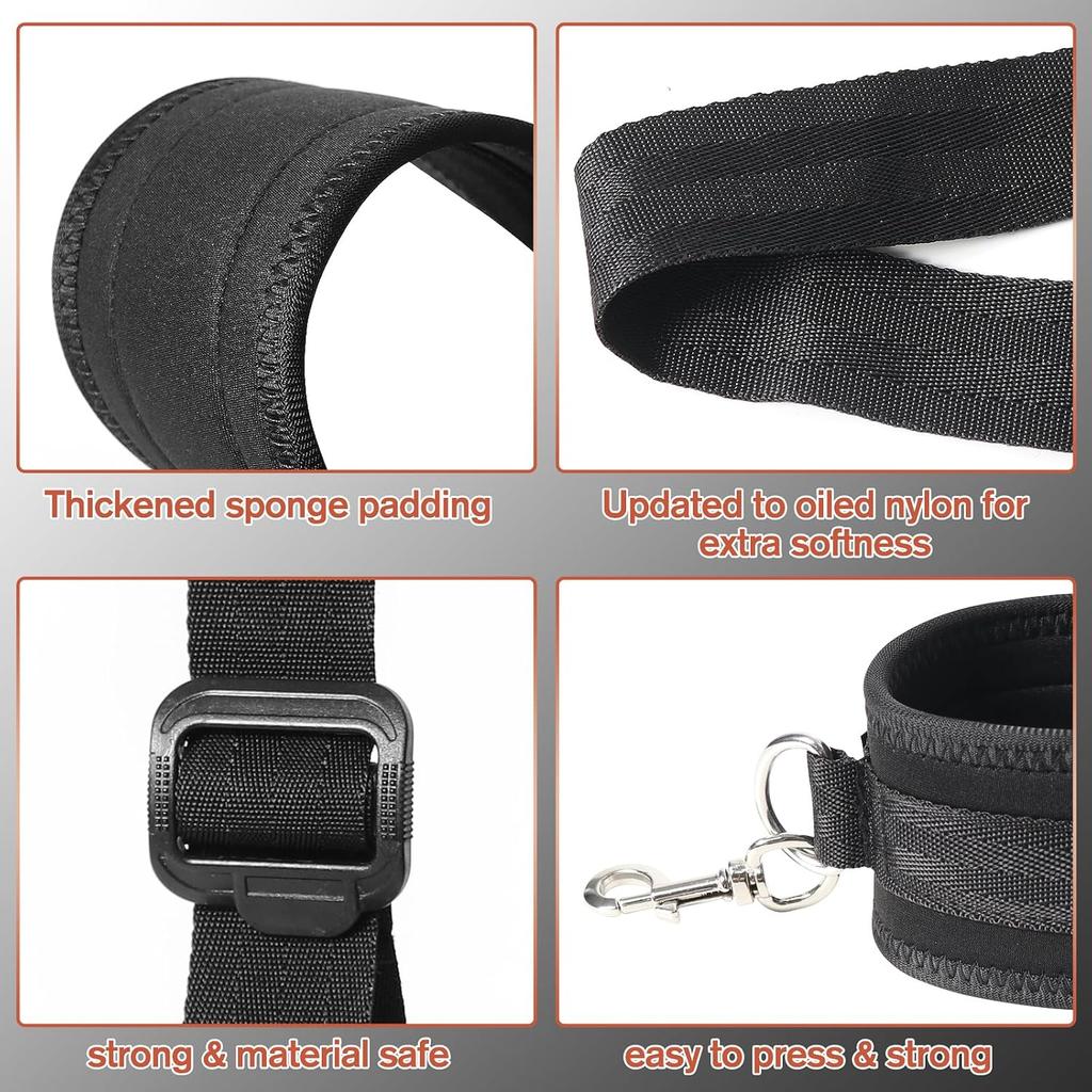 Sex Bondage BDSM Kit, Bed Restraints Set with Handcuffs Neck to Thigh/Ankle, Adjustable Leg Straps&Handcuffs for SM Adult Couples Game Play, Sex Toy