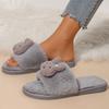 Fashion Lovely Cartoon Rabbit Fur Slippers Women Indoor Light Slip On Cotton Slippers for Woman Autumn Winter Faux Fur Plush Slides Lady