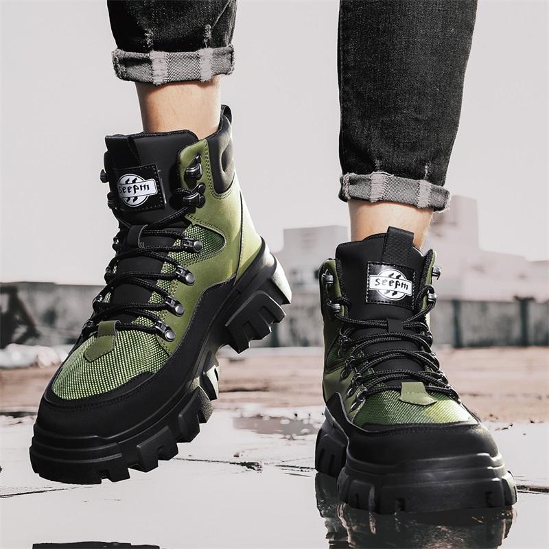 High Top Men's Outdoor Boots Comfortable Safety Men Workwear Tooling Boots Fashion Hiking Motorcycle Boots Man Desert Ankle Boot