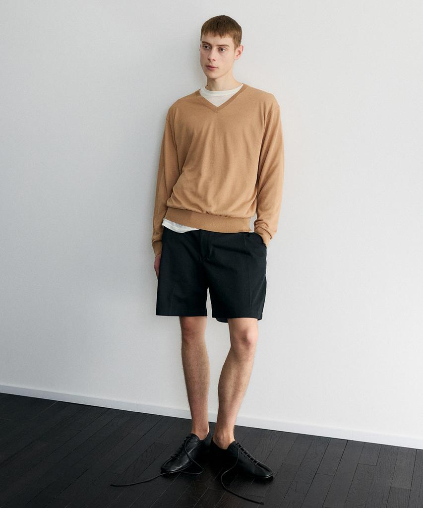Le Mad One-Pleat Elastic Half Pants - Deep Navy