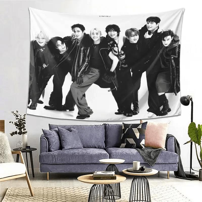1pc SKZ Boy Band Cover Tapestry an Ideal Choice for Decorating Living Rooms Bedrooms Parties And Offices Comes with a Free