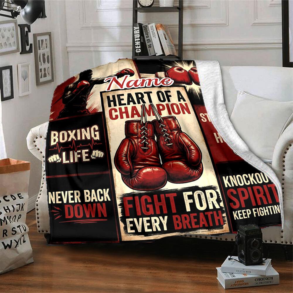 Boxing Life Home Blanket Customize Your Names Comfort Softness Lightweight Multipurpose Blanket For Picnics Sofas Offices Beds Living Rooms Suitable