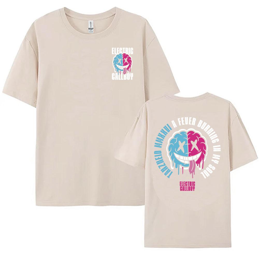 Smile Soul Brain Maglietta Band Rock ELECTRIC CALLBOY T-shirt Estiva Cotone Manica Corta T-shirt Donna Casual Unisex Streetwear Maglietta