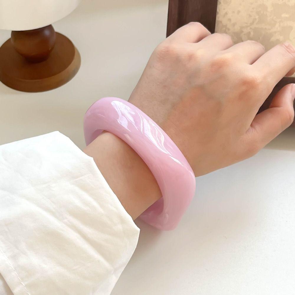 Minority Design Colorful Acrylic Bangle Bohemian Transparent Hand Ring  Women