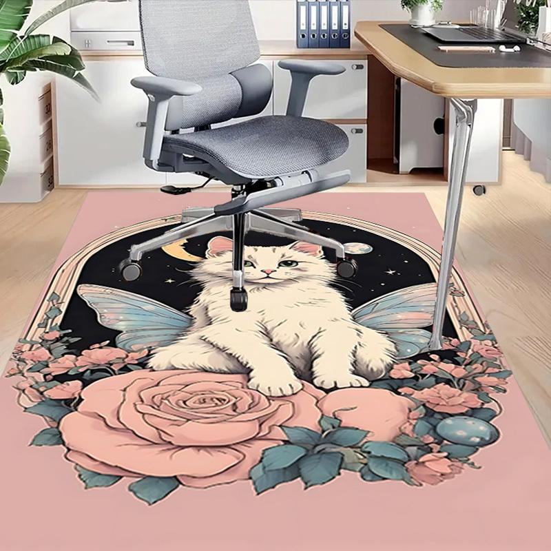 1pc Fairy Cat Carpet Anti Slip Polyester Floor Mat for office.Bedroom