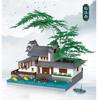 Idea Chinese Architecture Micro Diamond Block Recalling Jiangnan Build Brick Bonsai Pen Container Nanobrick Educational Toys