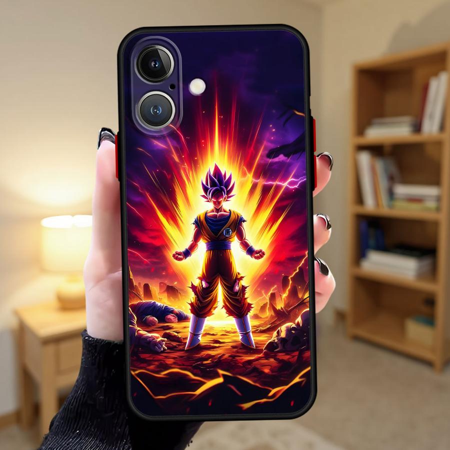 Dragon Ball Goku Anime Back Phone Cover Case for iPhone 16e 14 17 16 Pro Max 12 13 Mini 17 Air 15 Plus 11 XS