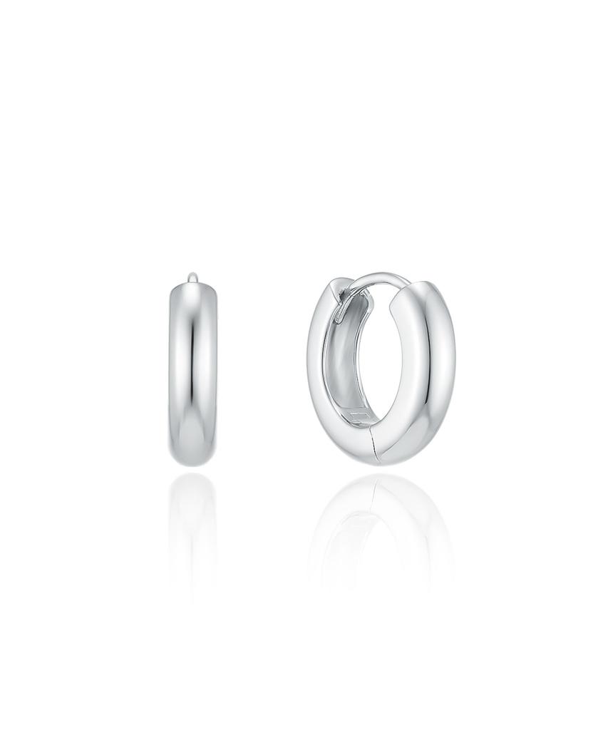 Lloyd Silver 925 Basic Plain One-Touch Hoop Earrings (M) Lles26A14S