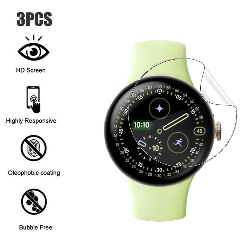 3Pcs For Google Pixel Watch 4 41mm TPU Watch Screen Protector Anti Scratch HD Clear Hydrogel Film
