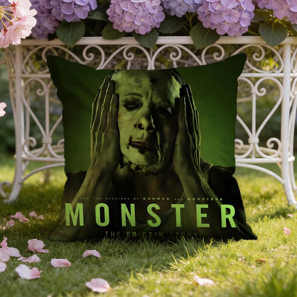 Movie M-Monster The E-Ed Gein Story Cushion Cover Home & Car Dual-Scene Pillow Cover: Reversible for Premium Comfort