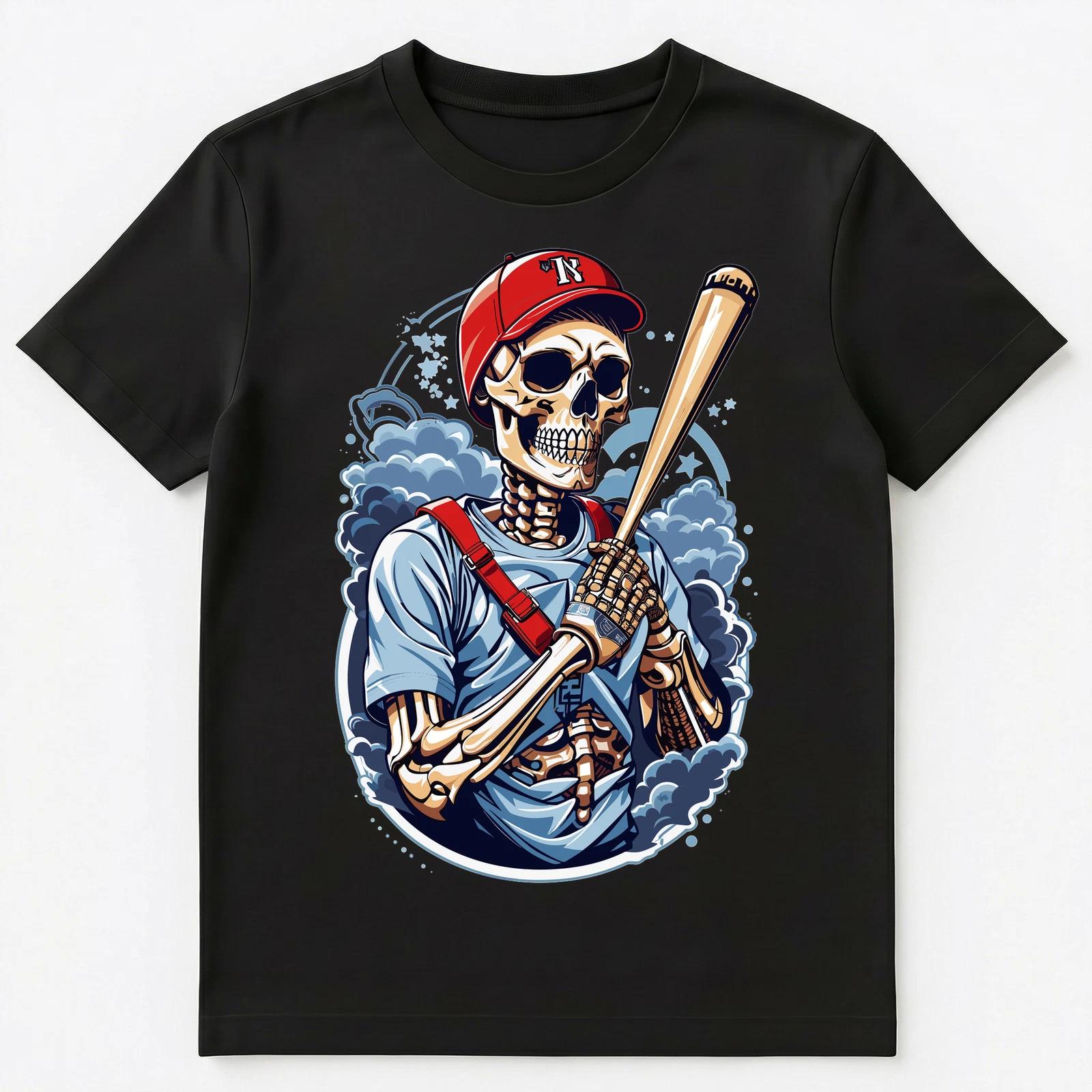 Halloween Skeleton With A Baseball Bat Graphic Unisex T-Shirt 2XL