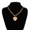 Elegant Geometric Heart Pendant Necklace Handmade Choker Adjustable Length Clavicle Chain Jewelry for Women Girls