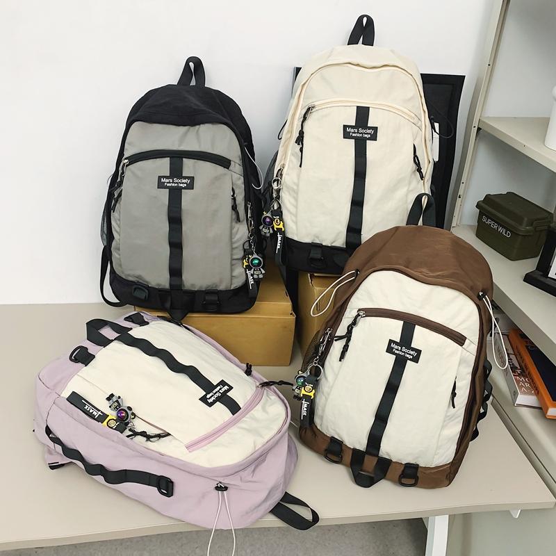 Damen Rucksack mit großem Fassungsvermögen Studentenschulranzen Herren Colorblock-Rucksack