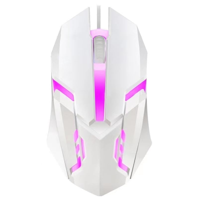 Wired Gaming Mouse with Backlight, Optical, USB, for Laptop Computers, Home Office Supplies (White)