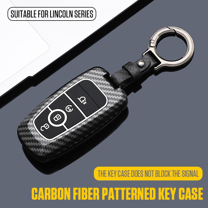 Coque de Clé Intelligente en Fibre de Carbone Chaîne Pour Ford Fusion F150 Explorer Mondeo Edge Mustang Focus Lincoln Continental Corsair