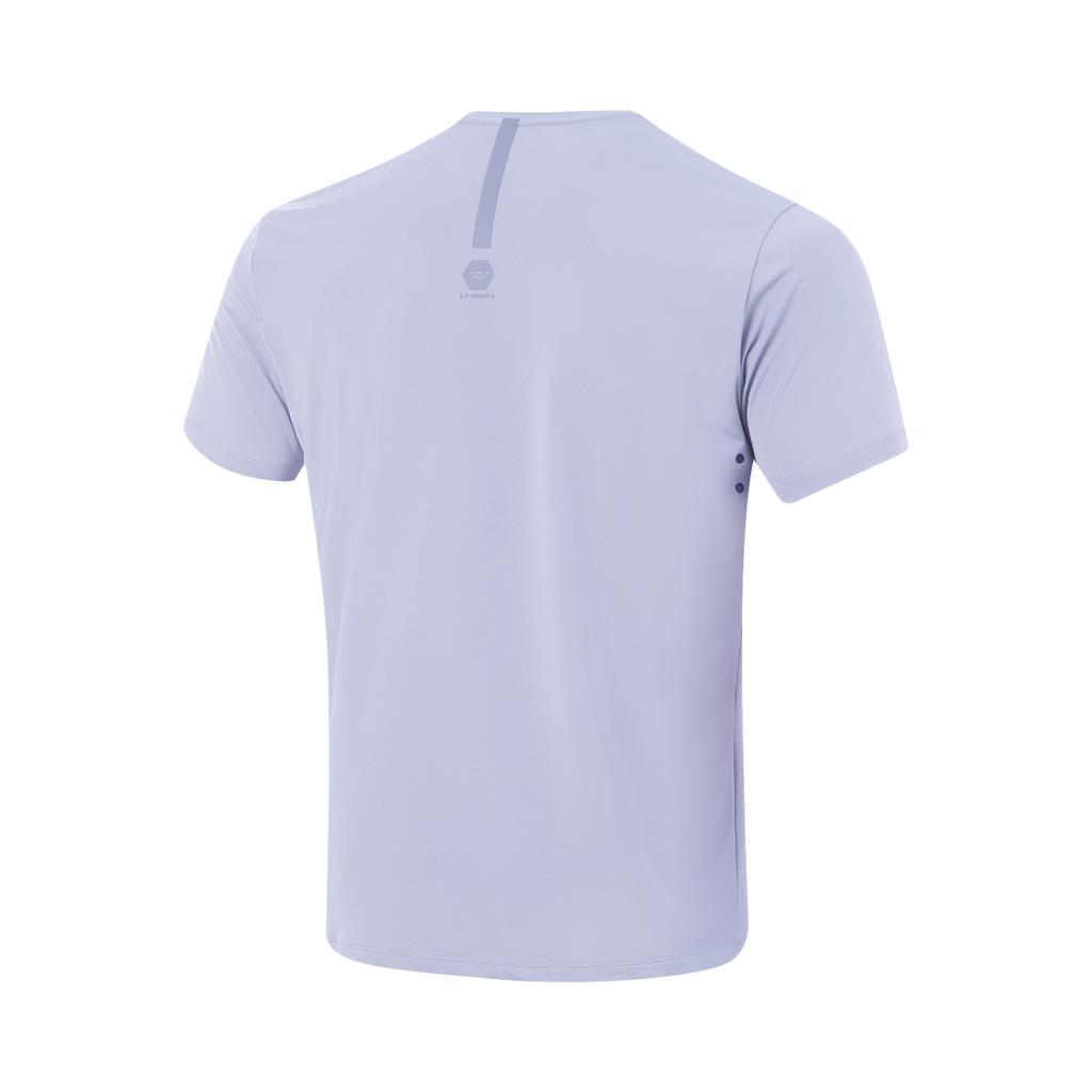 Li-Ning Fitness Series Versatile Casual Quick-Dry Fashion Cool Round Neck Short Sleeve T-Shirt Men Tops Misty-Purple ATSV695-4