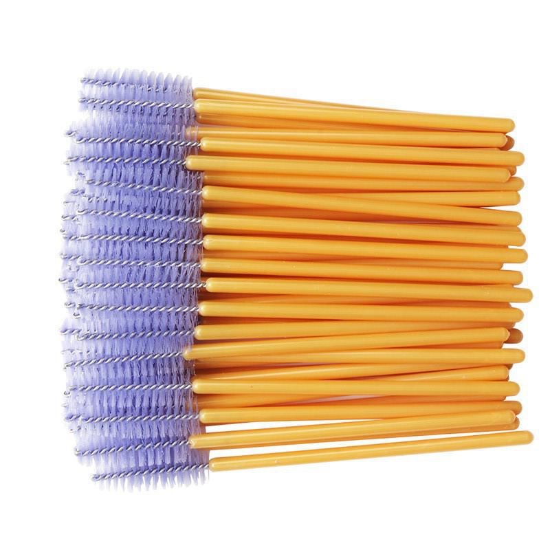 50-Pack Disposable Eyelash & Eyebrow Comb Brushes for Makeup