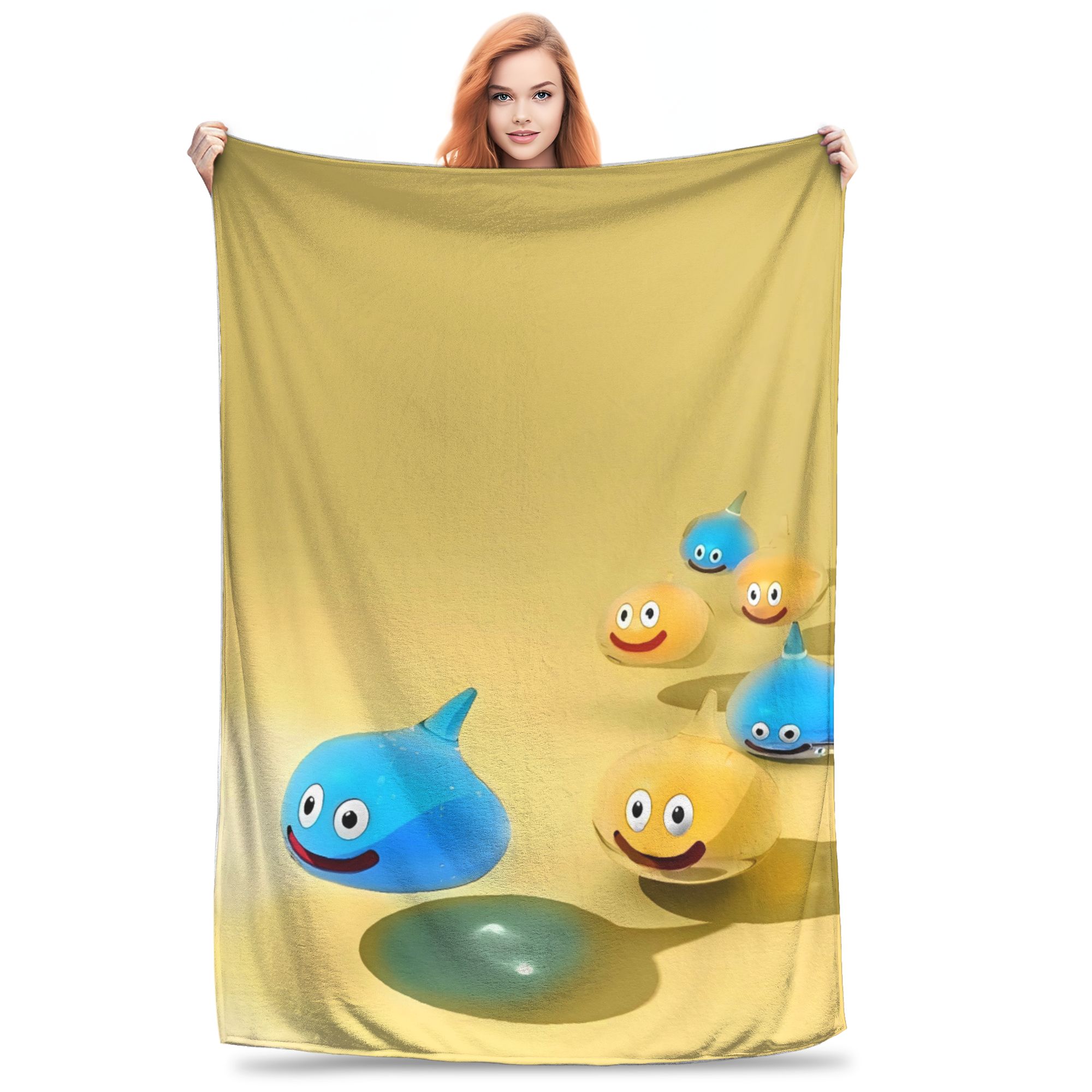 

Warm BlanketKids Decorative D-Dragon Quest Slime Throw Blanket Flannel Bedspread For Bedroom Street Trend Sofa Bed Cover 75x90cm