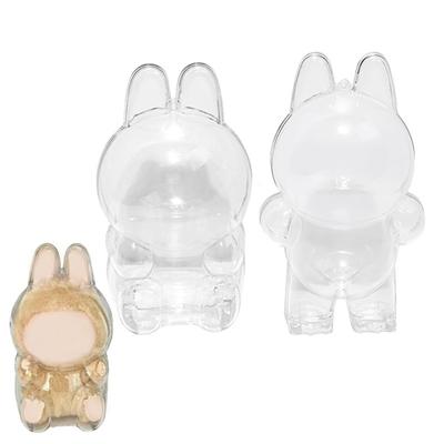 1/2 st Genomskinliga Figurdisplayfodral med Nyckelring Hög Hållbarhet Transparent Portabel Dammtät Mini Docka Skyddskåpor