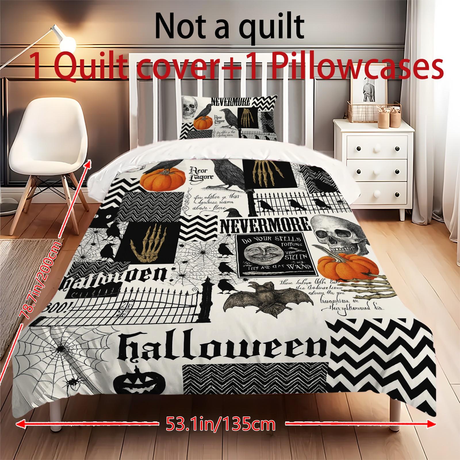 

Duvet Cover Printed With Christmas Decoration Super Soft Brushed Microfiber Double Bed Comfortable Set With Zipper Closure And 2 Pillowcases One Size