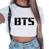 Kpop Bts Bangtan Boys Kortärmad Damtopp Med Söt Figurdesign Perfekt För Sommaren
