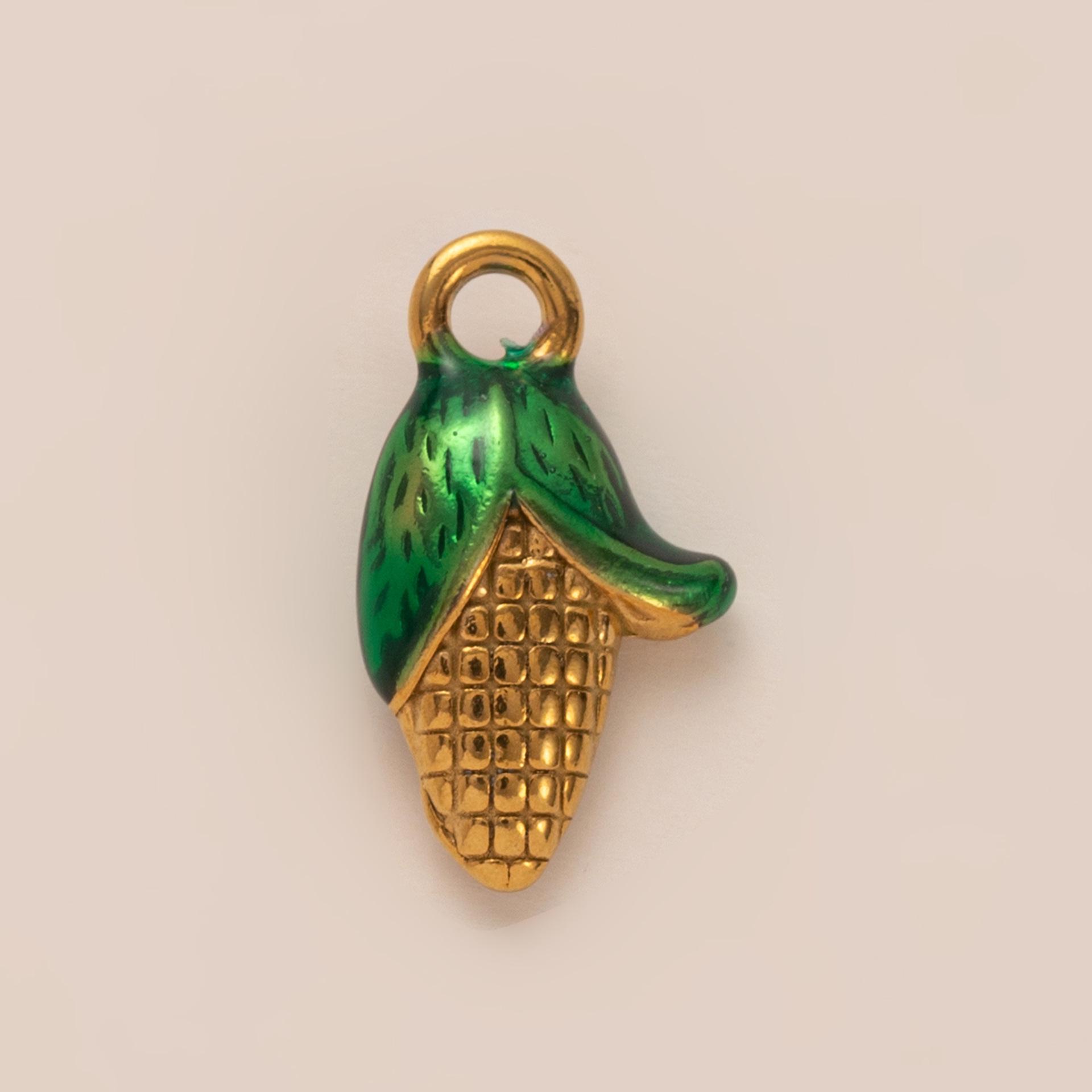 Available: DIY Strawberry Watermelon Pendant, Stainless Steel with 18K Gold Plating - Fashionable Jewelry for Women. зерна