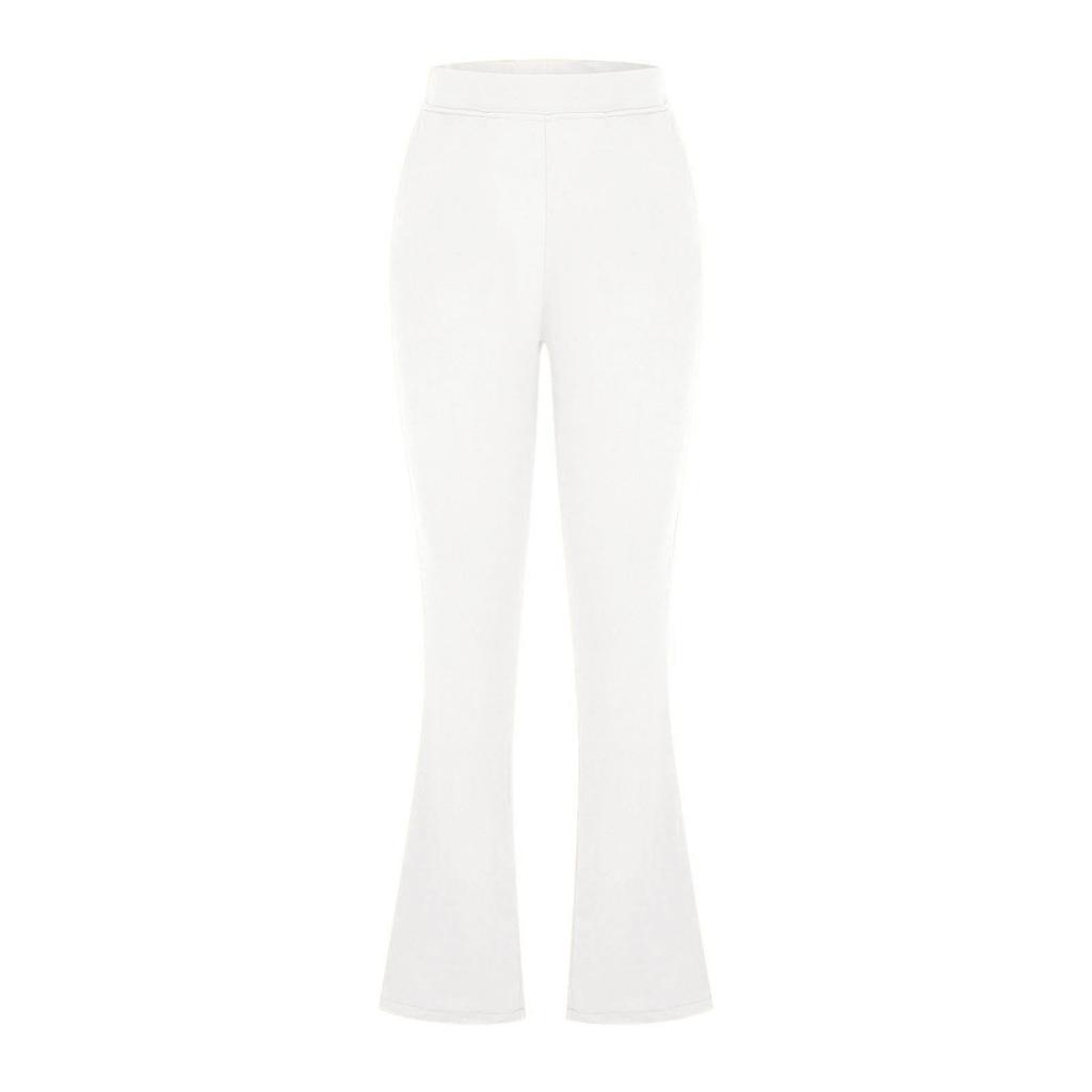 Women's Fashion Color Casual Pants with Elastic Waistband and Pockets for Everyday Wear